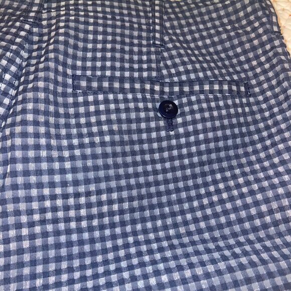 Sacai Womens Shorts Size Medium Blue Checked Pockets Lined Classic New - Picture 5 of 16